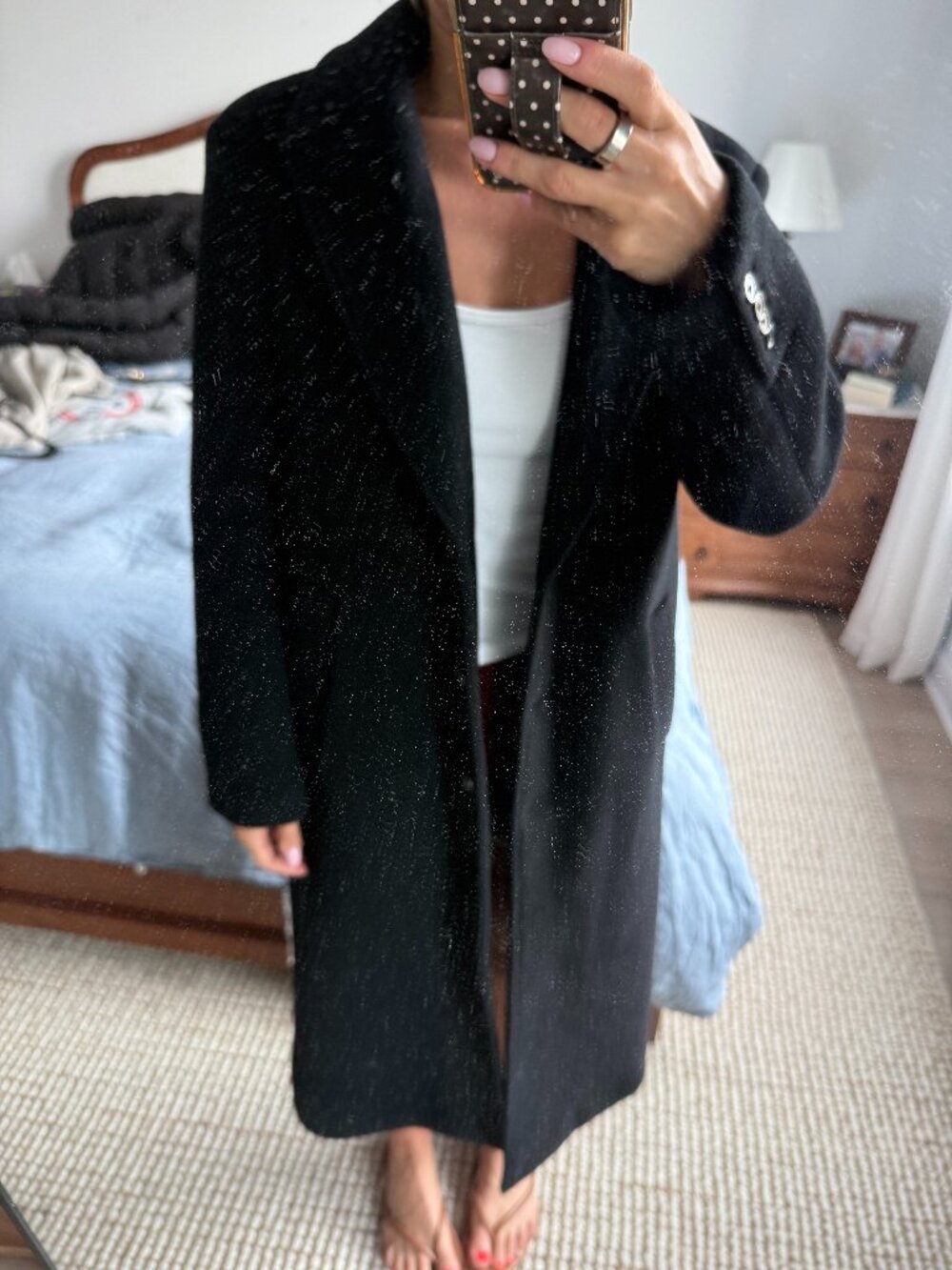 Abercrombie & Fitch Black Double-Breasted Long Coat Size Small